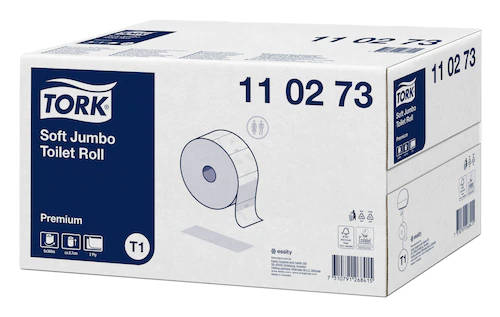 Tork Soft Jumbo T1 toalettpapír, 2 rétegű, extra fehér, 6x360 méter/karton
