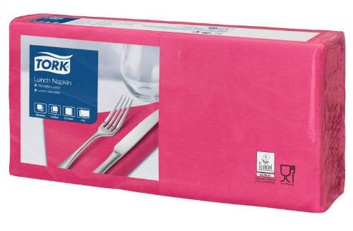 Tork rózsaszín magenta Lunch szalvéta 33x33 cm 200 db/csomag