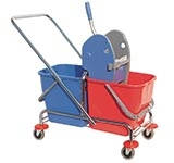 Króm felmosókocsi 2x25 literes vödörrel, 