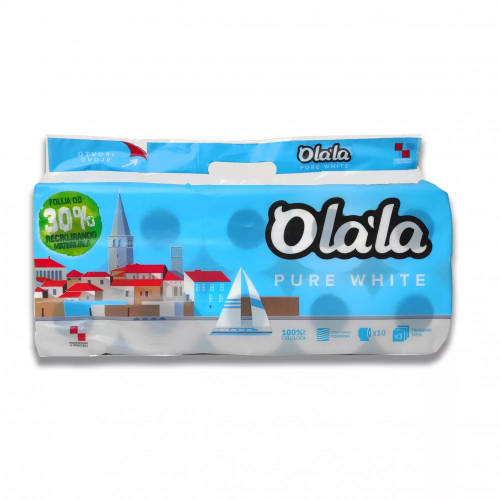 Olala Pure White toalettpapír 3 rétegű 90 lapos 80 tekercs/karton