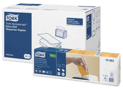 Tork Xpressnap Extra Soft N4 narancssárga 1/2 hajtogatású adagolós szalvéta 8000 db/karton