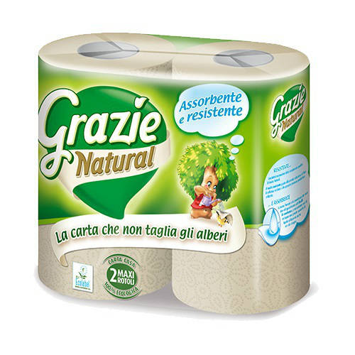 Lucart Grazie eco konyhai törlő natural 2 rétegű fiberpack 2x100 lapos/csomag