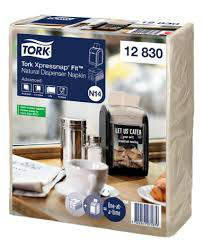 Tork Xpressnap Fit N14 adagolós 2 rétegű szalvéta natúr, levélmintás, 120 db/csomag