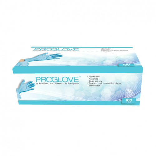 Proglove Nitril vizsgáló kesztyű, púdermentes, kék L 100 db/doboz