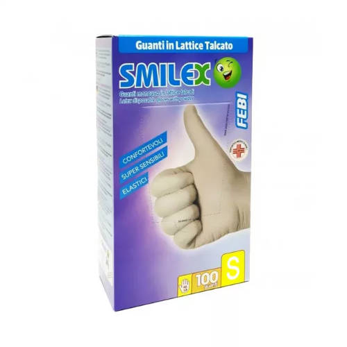 Berica Smilex febi egyszerhasználatos latex fehér kesztyű XL 100 db/doboz