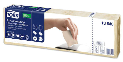 Tork Xpressnap N4 natúr adagolós szalvéta 1/4 környezetbarát jelzéssel 5x225 db/csomag