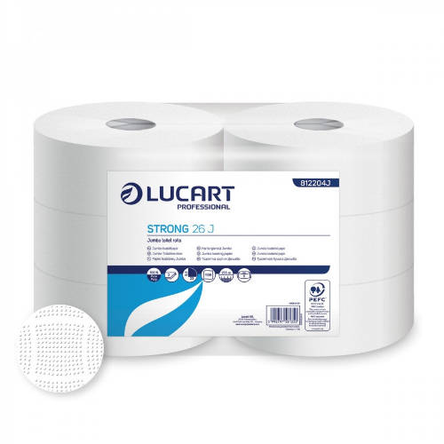 Lucart Strong 26 J toalettpapír 2 rétegű, hófehér, 6x255 méter/karton