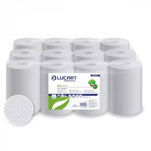 Lucart Eco 14 CF mini kéztörlő 2 rétegű, recy, ragasztott, 12x55 méter/karton