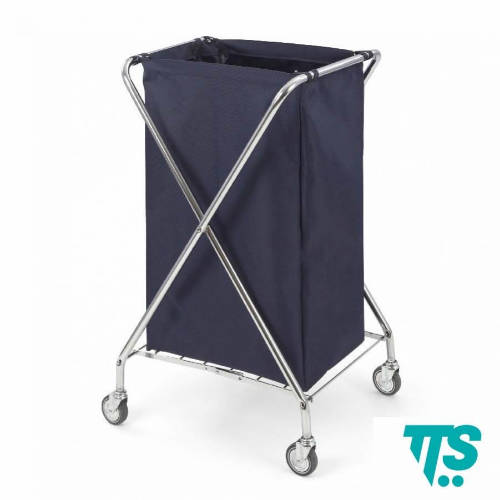 TTS DUST szennyestartó kocsi 150 literes zsákkal, (krómozott) 80 mm átm. kerekekkel