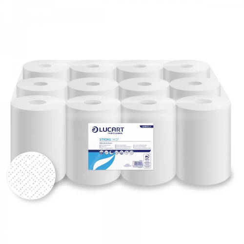 Lucart Strong 14 CF mini tekercses törlő, 2 rétegű, 100 % cellulóz, ragasztott, 12x58 méter/karton