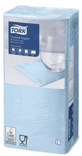Tork világoskék koktélszalvéta 200 db/csomag