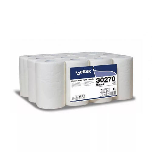 Celtex mini tekercses kéztörlő 2 rétegű, fehér, 12x72 méter/karton
