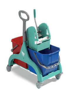 TTS Nick kétvödrös felmosókocsi műanyag oldaltolóval 2x15 literes zöld