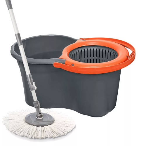 Spin Mop Eco forgófejes felmosó szett 14 literes antracit (vödör, mop, facsaró, nyél)