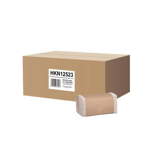 V hajtogatott kéztörlő, 1 rétegű, natúr, recy 20x250 lap=5.000 lap/karton (66229 helyett)