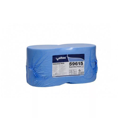 Celtex Superblue Food ipari törlő cellulóz, kék, 3 réteg, 150 m, 500 lap, 26,5x30 cm, 2 tekercs/zsug