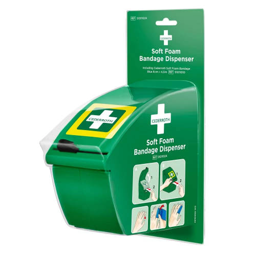 Cederroth téphető/vágható ragtapasz adagoló, 6 cm x 4,5 m, kék