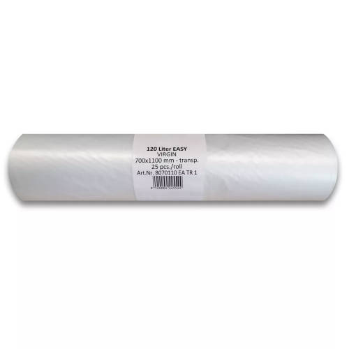 Folistar HNAT Szemeteszsák átlátszó HDPE 70x110 135 literes 25 db/tekercs