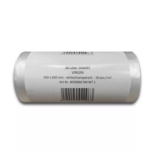 Folistar HNAT Szemeteszsák átlátszó HDPE 50x60 cm 11 mikron, 50 db/tekercs